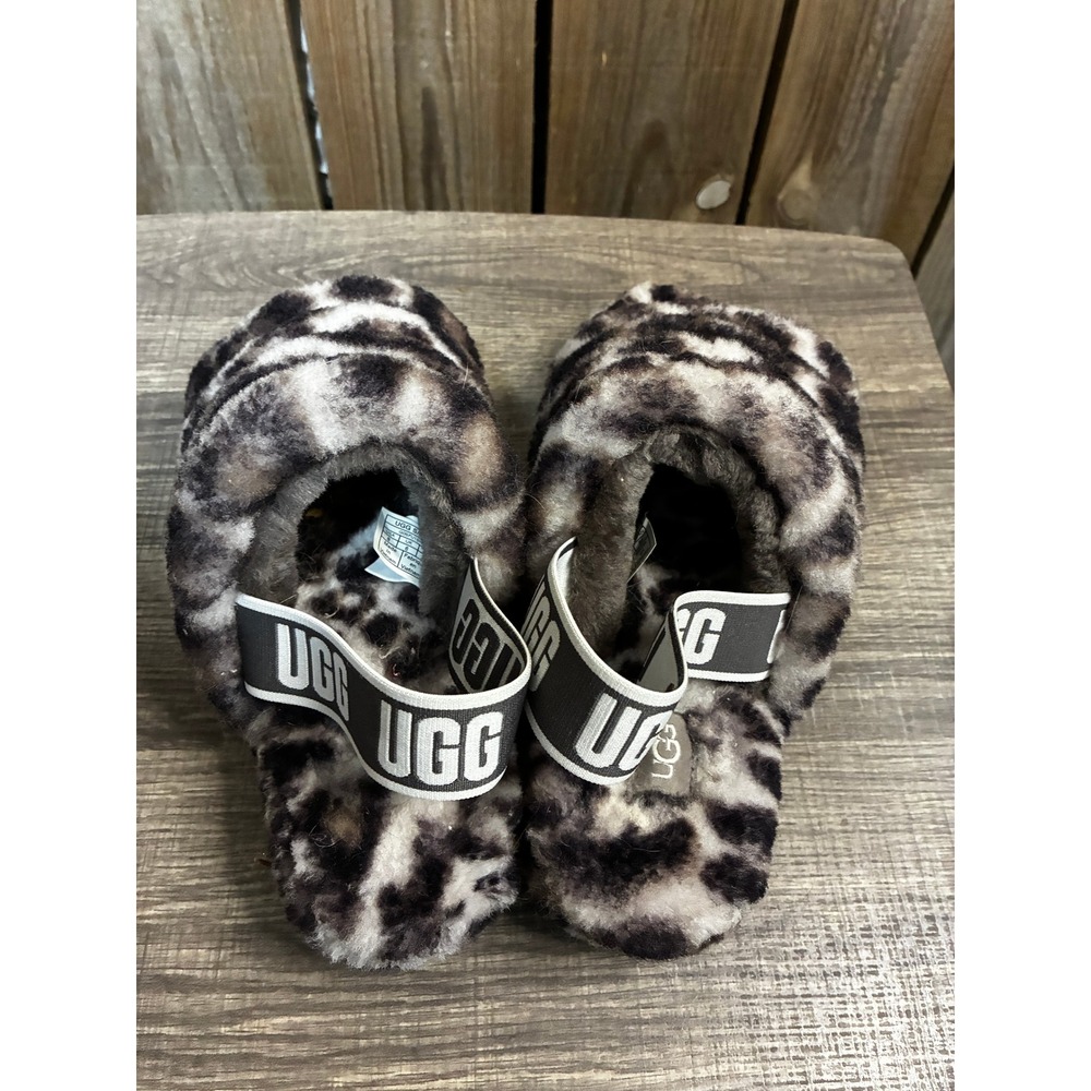 UGG Fluff Yeah Slide Leopard Animal Print Slippers 1120903 Womens 8 - Picture 2 of 6